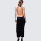 Junia Black Ruched Midi Dress