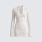 Janie White Lace Sheer Corset Waist Dress product front