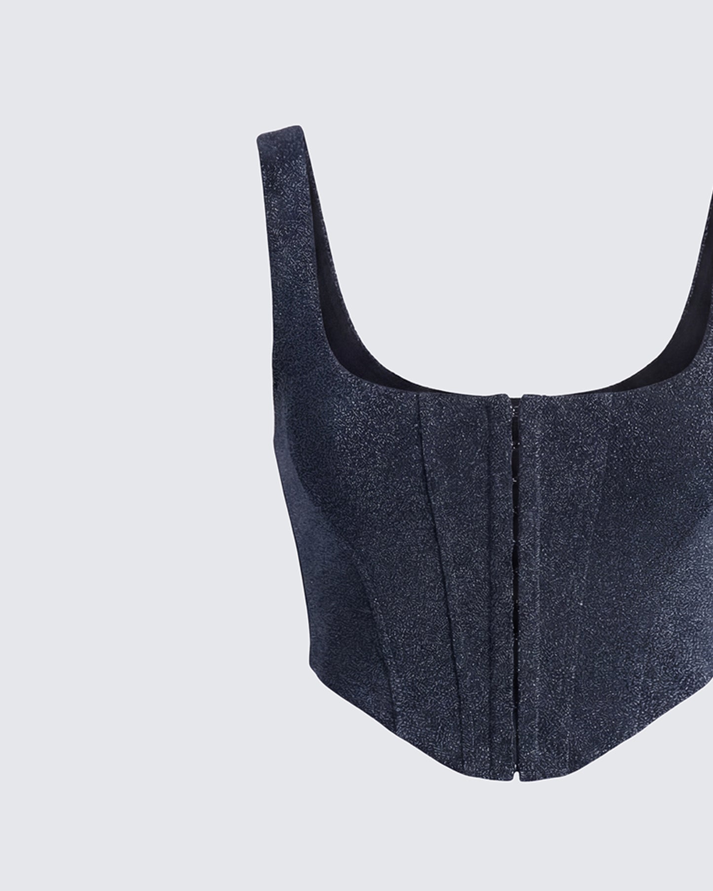 Jarvis Black Metallic Hook & Eye Corset