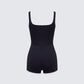 Kaede Black Contrast Binding Onesie