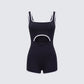 Kaede Black Contrast Binding Onesie