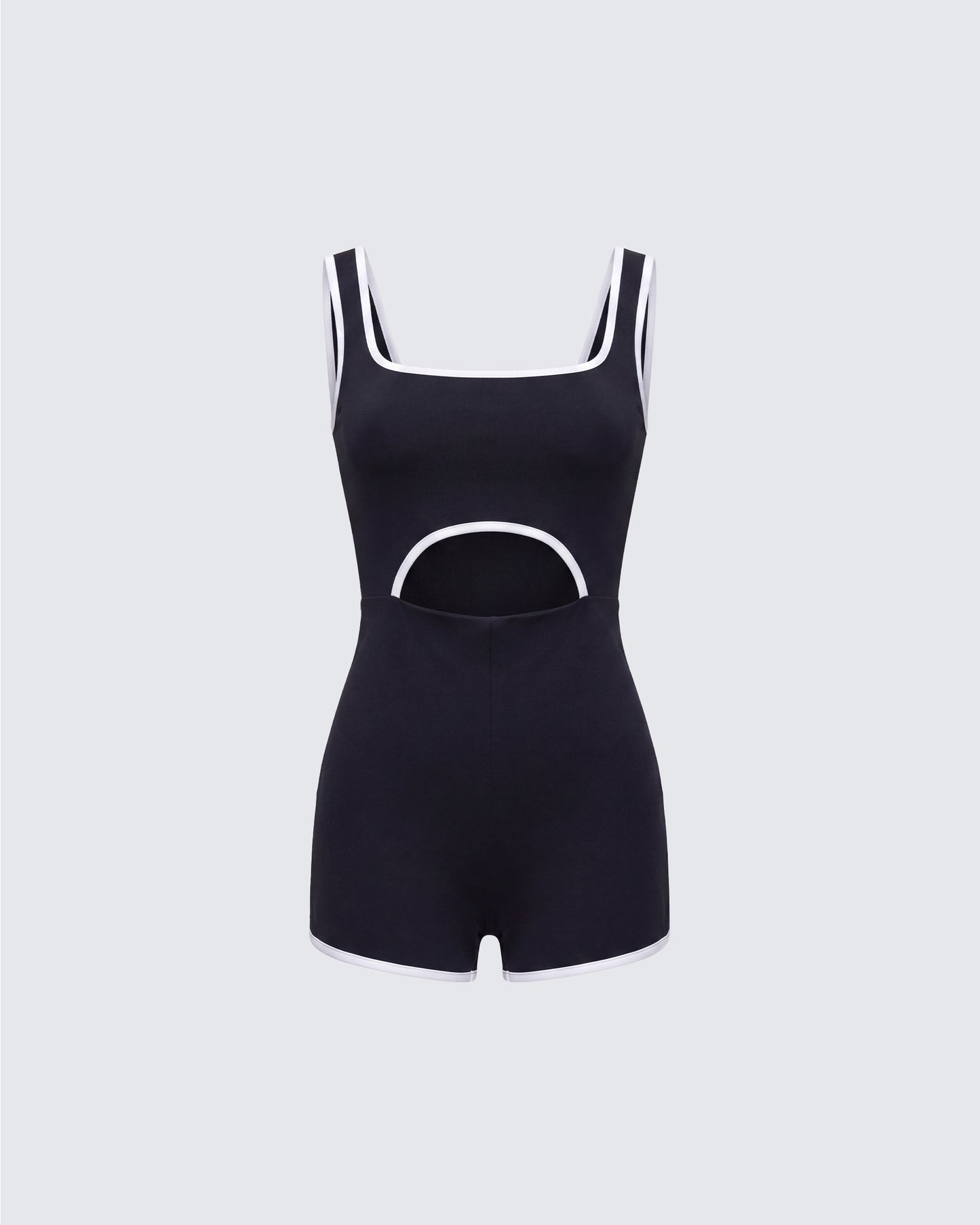 Kaede Black Contrast Binding Onesie