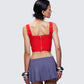 Kaelynn Red Velour Corset