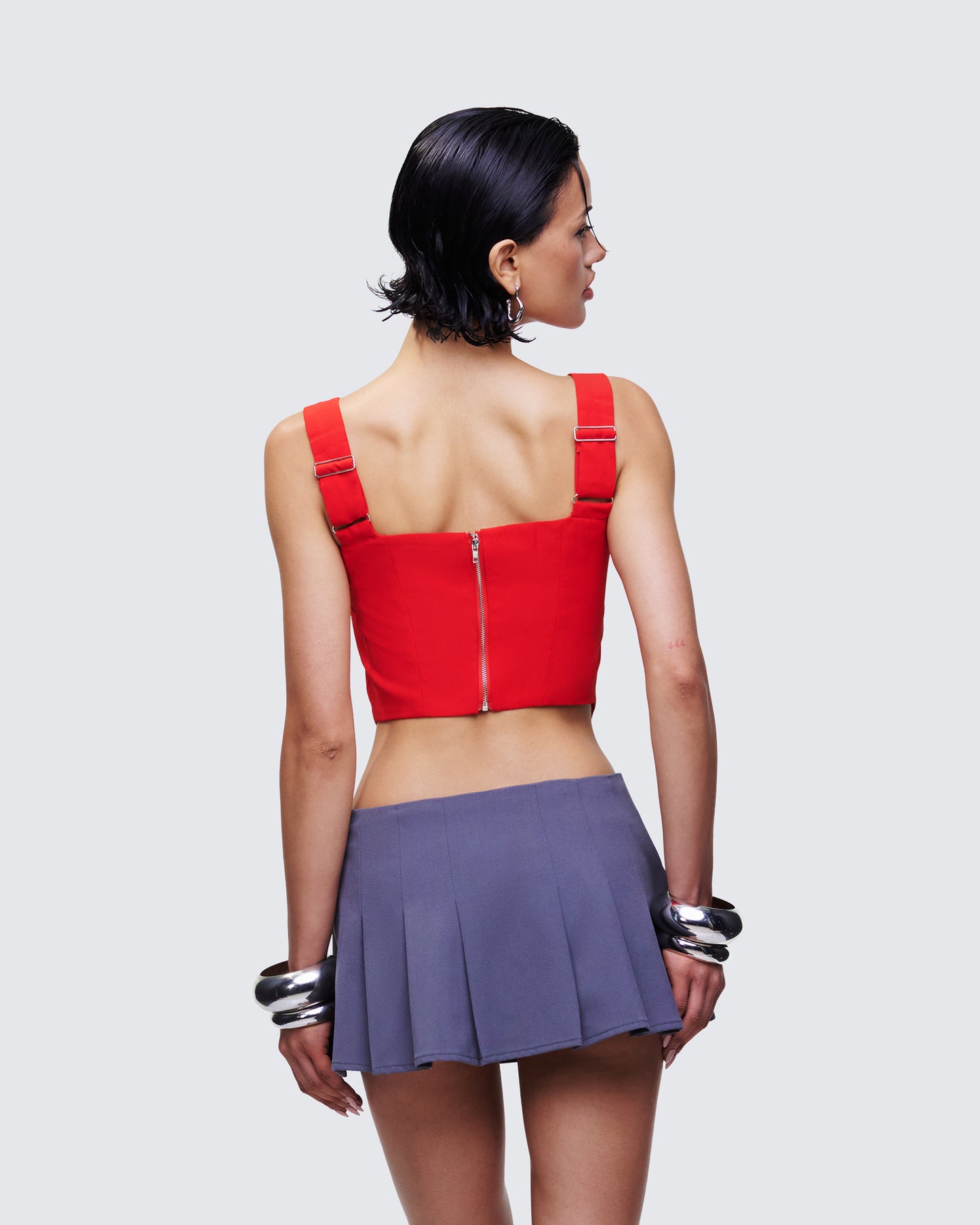 Kaelynn Red Velour Corset