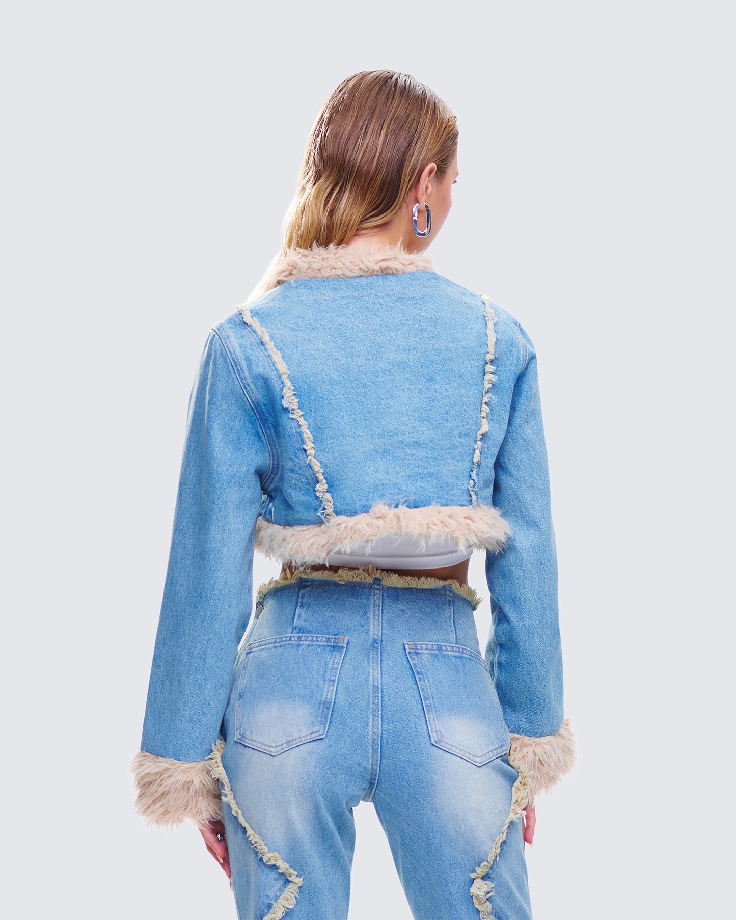 Kaiana Blue Denim Cropped Jacket