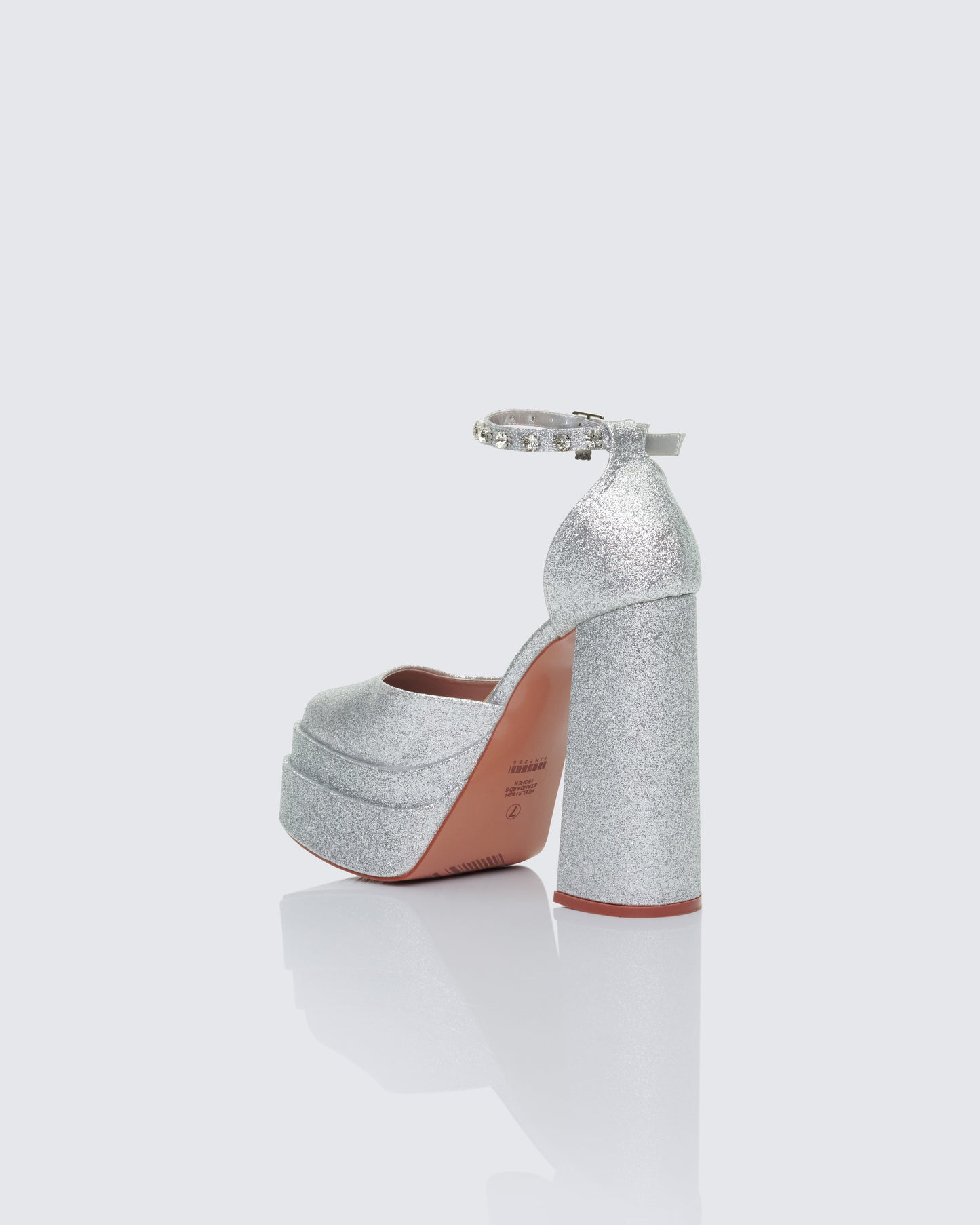Kailin Silver Glitter Platform Heels