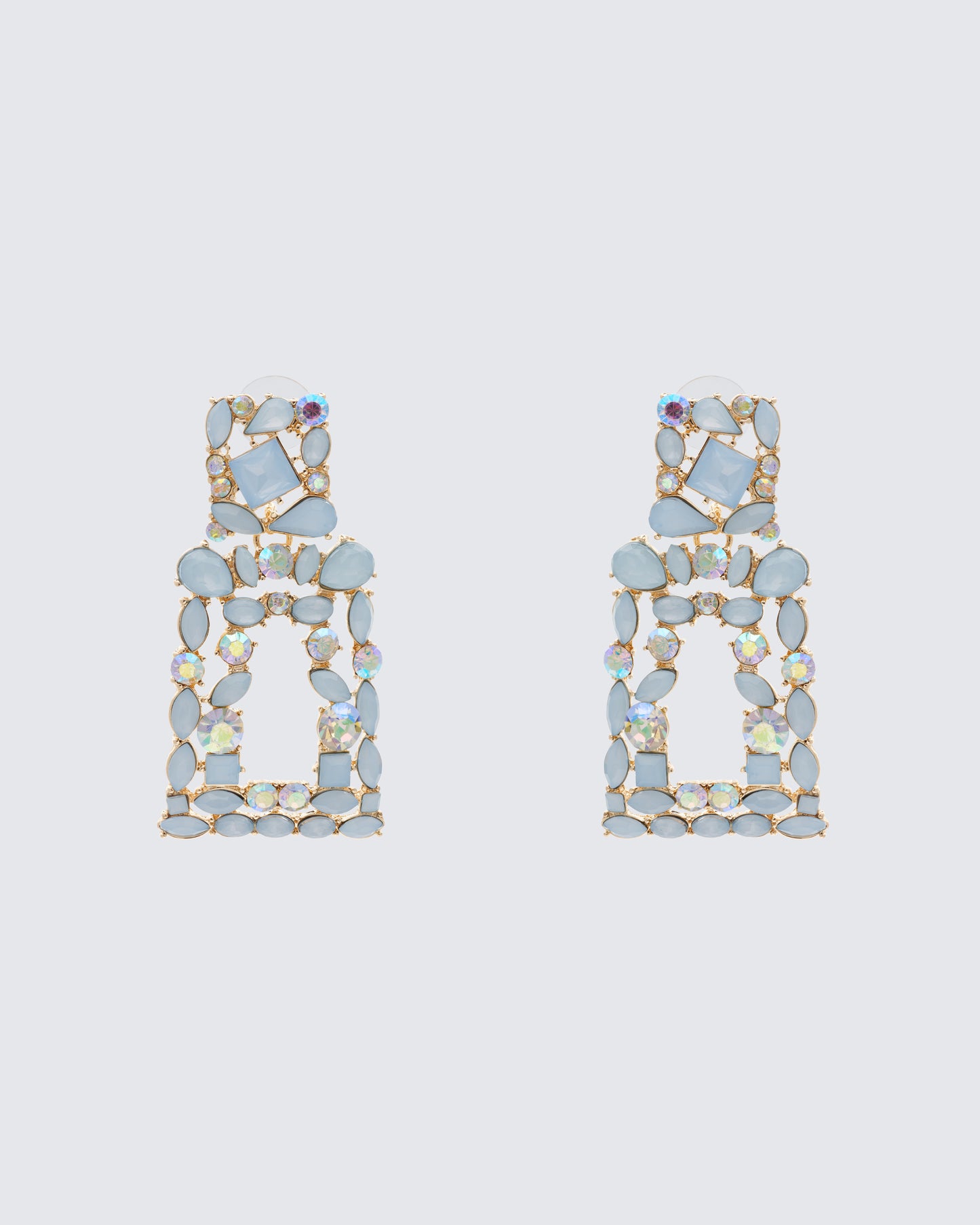 Kamari Blue Encrusted Dangle Earrings