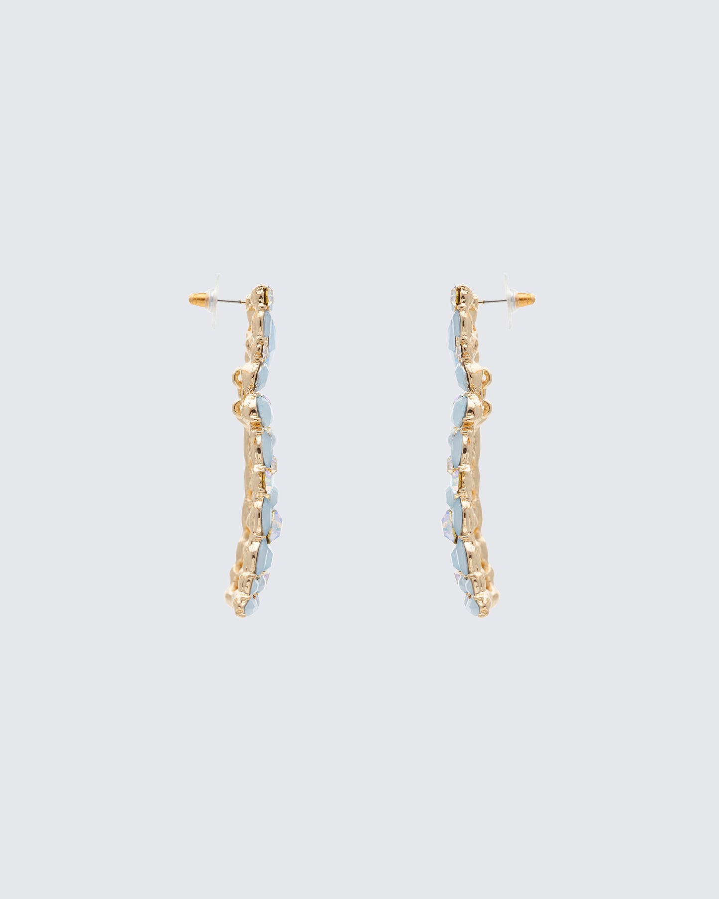Kamari Blue Encrusted Dangle Earrings