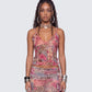 Kani Multi Printed Mesh Cami Top model front