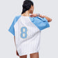 Kaomi Baby Blue Baseball Top