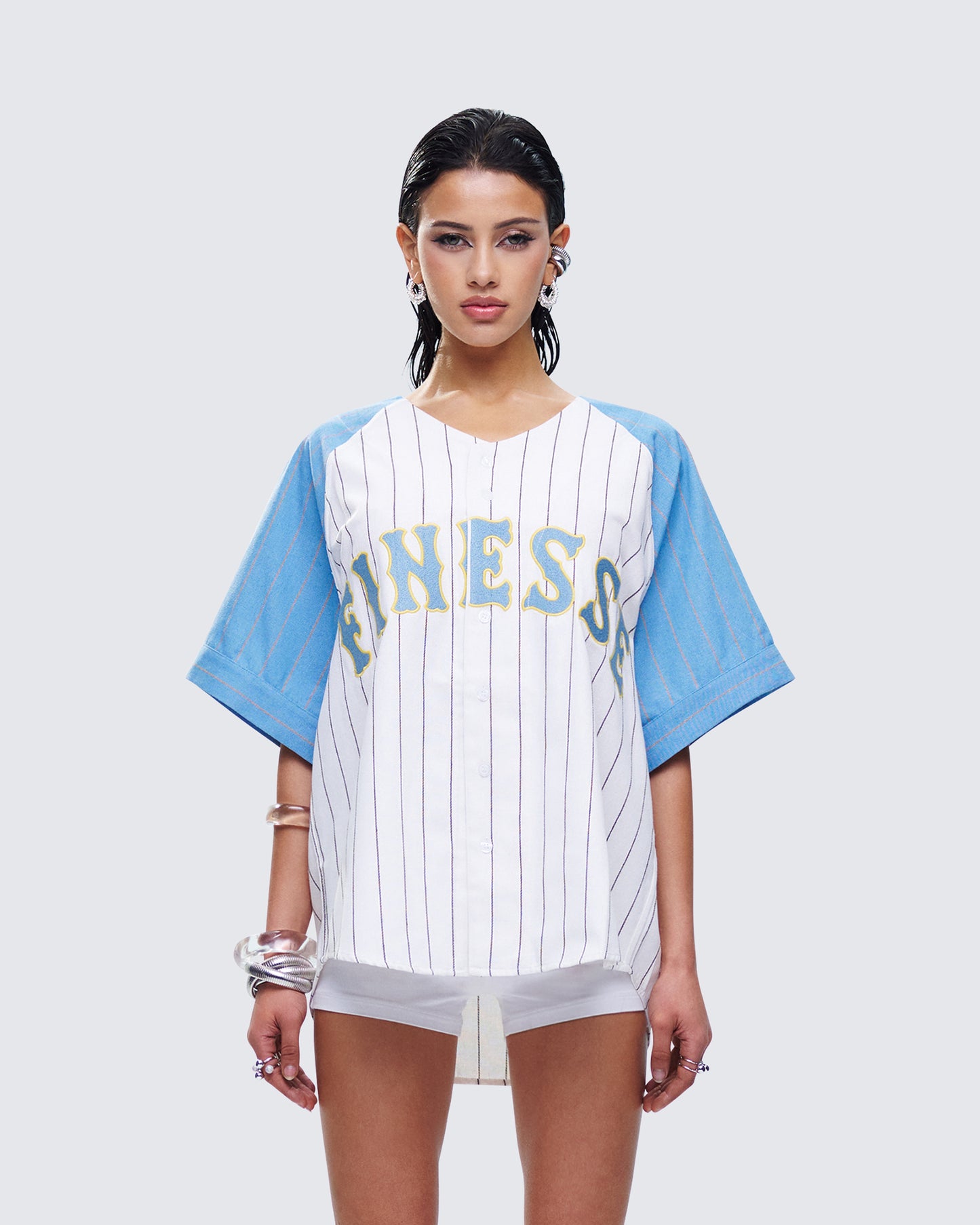 Kaomi Baby Blue Baseball Top