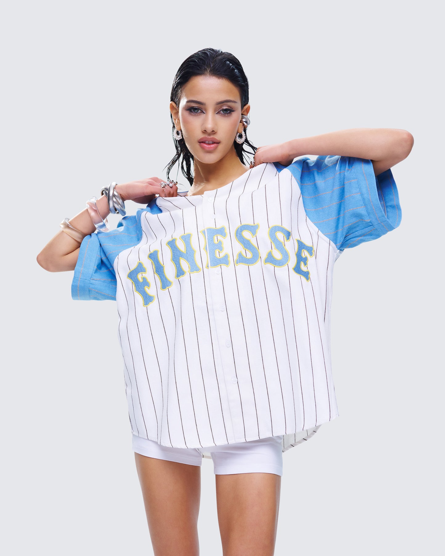 Kaomi Baby Blue Baseball Top