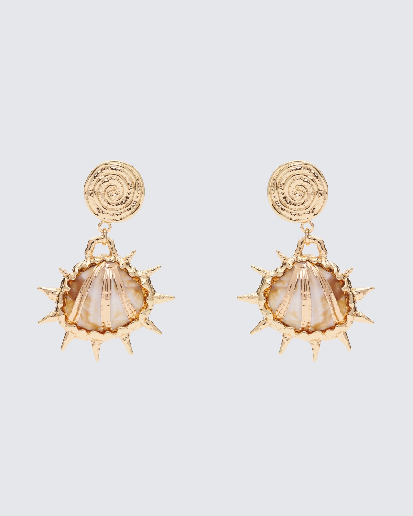 Kareina Gold Molten Shell Dangle Earrings product front