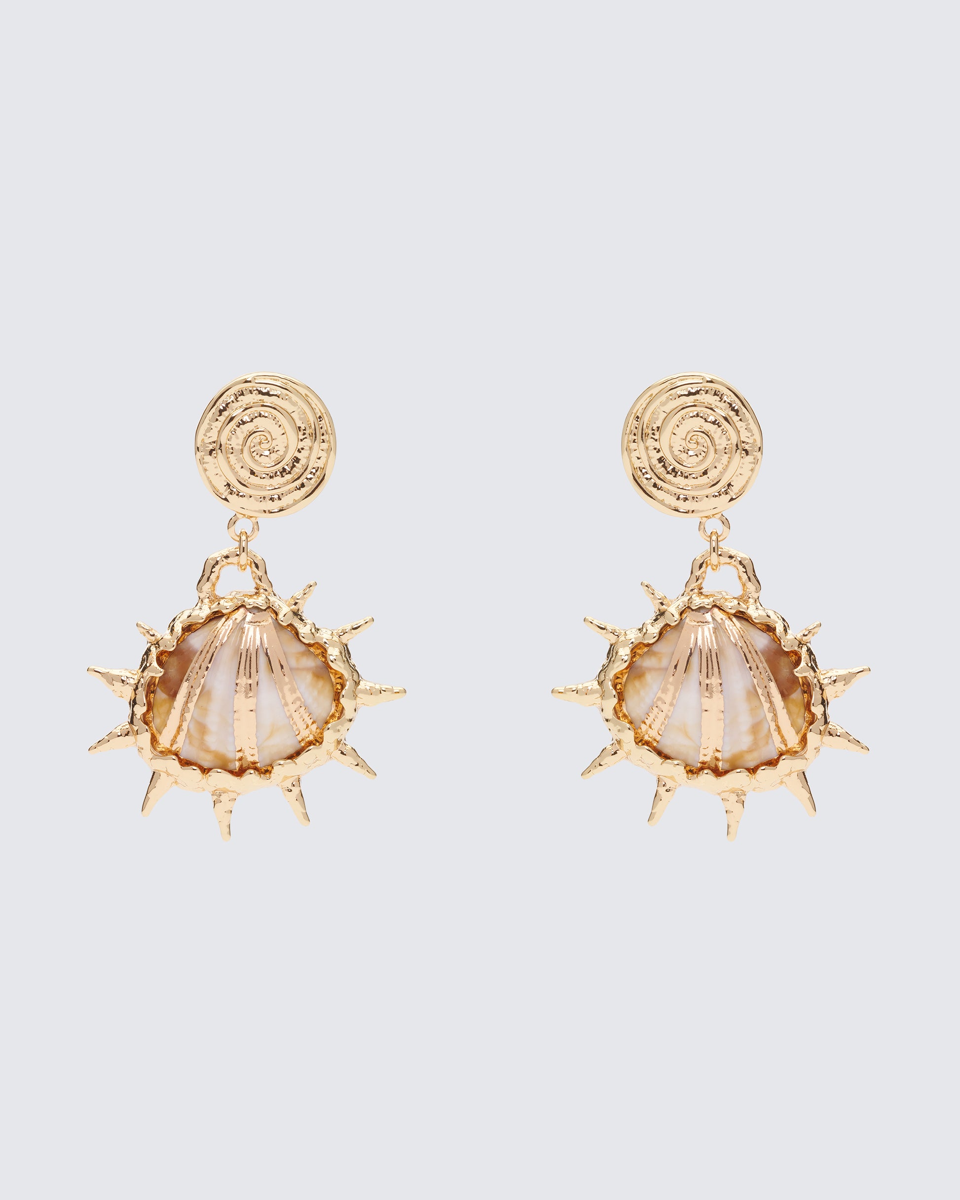 Kareina Gold Molten Shell Dangle Earrings product front