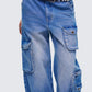 Karen Blue Denim Cargo Pant