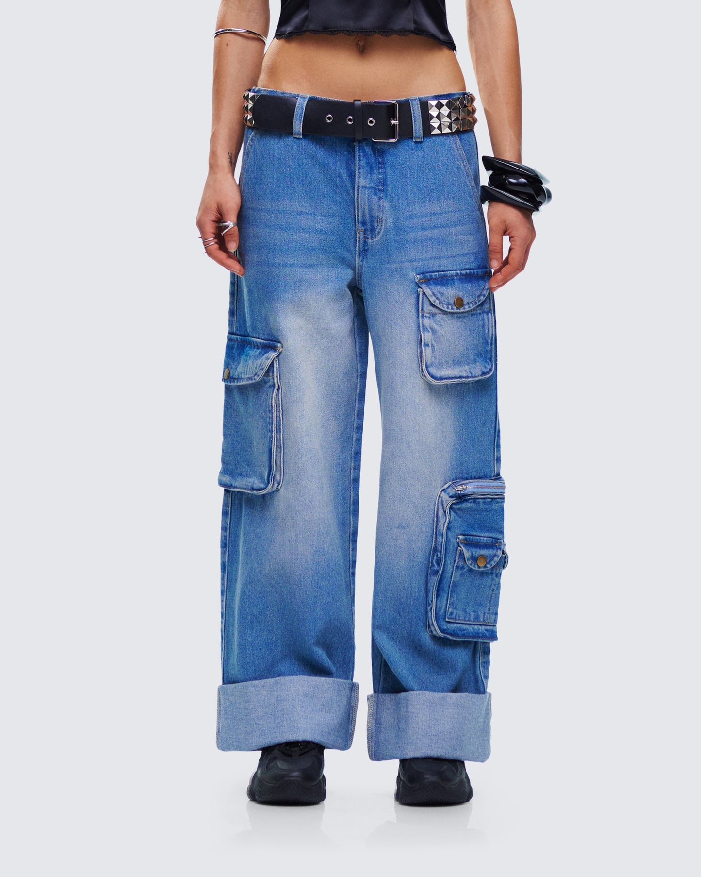 Karen Blue Denim Cargo Pant