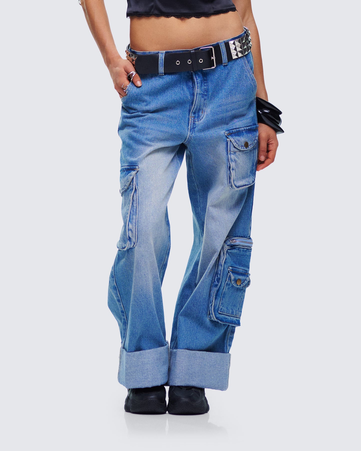 Karen Blue Denim Cargo Pant