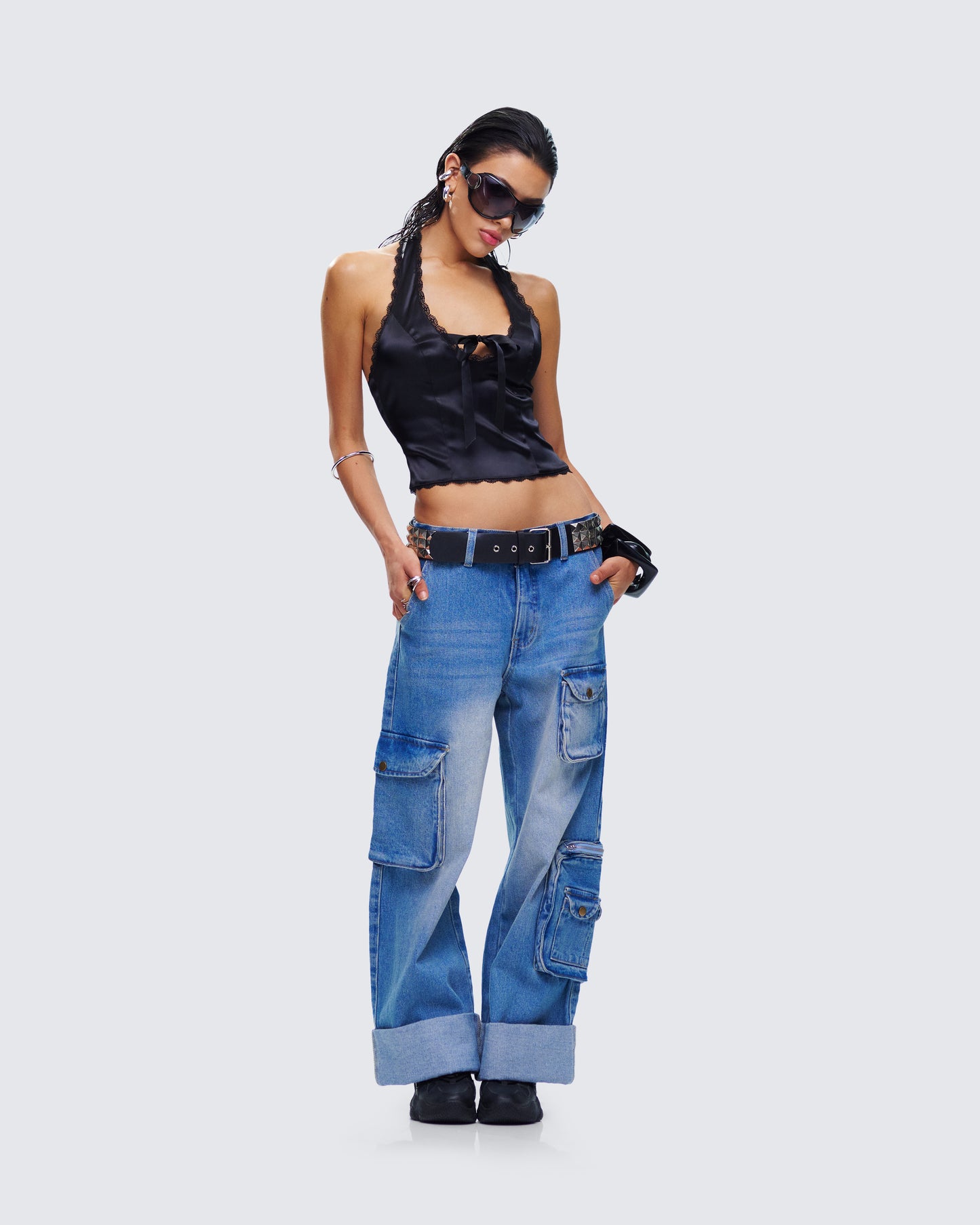 Karen Blue Denim Cargo Pant