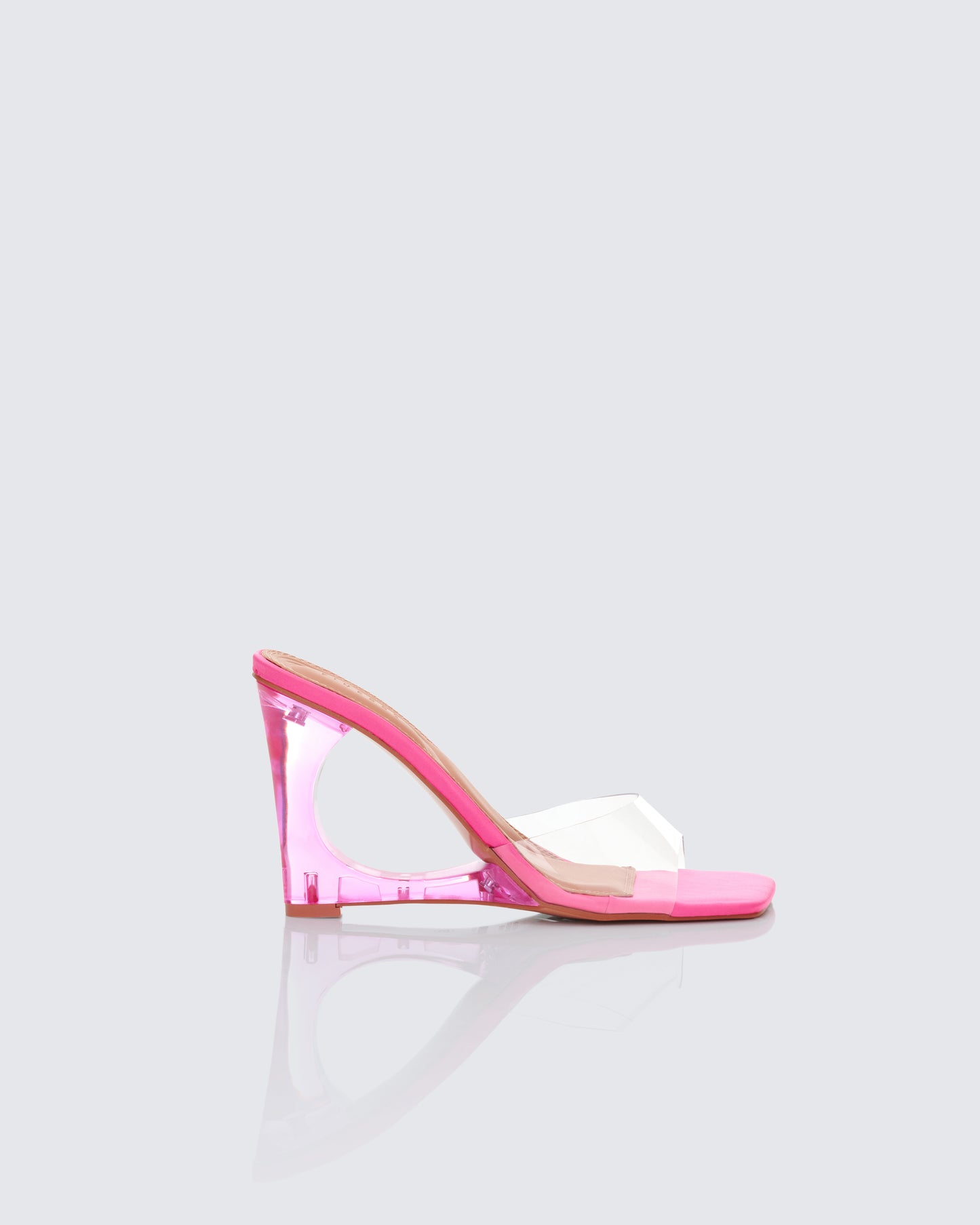 Karla Pink Perspex Wedge Sandal