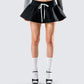 Kata Black Flounce Mini Skirt