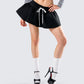 Kata Black Flounce Mini Skirt