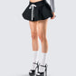 Kata Black Flounce Mini Skirt