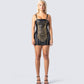 Katla Black Sequin Chain Dress