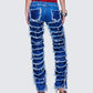 Katria Blue Frayed Denim Boxer Jean