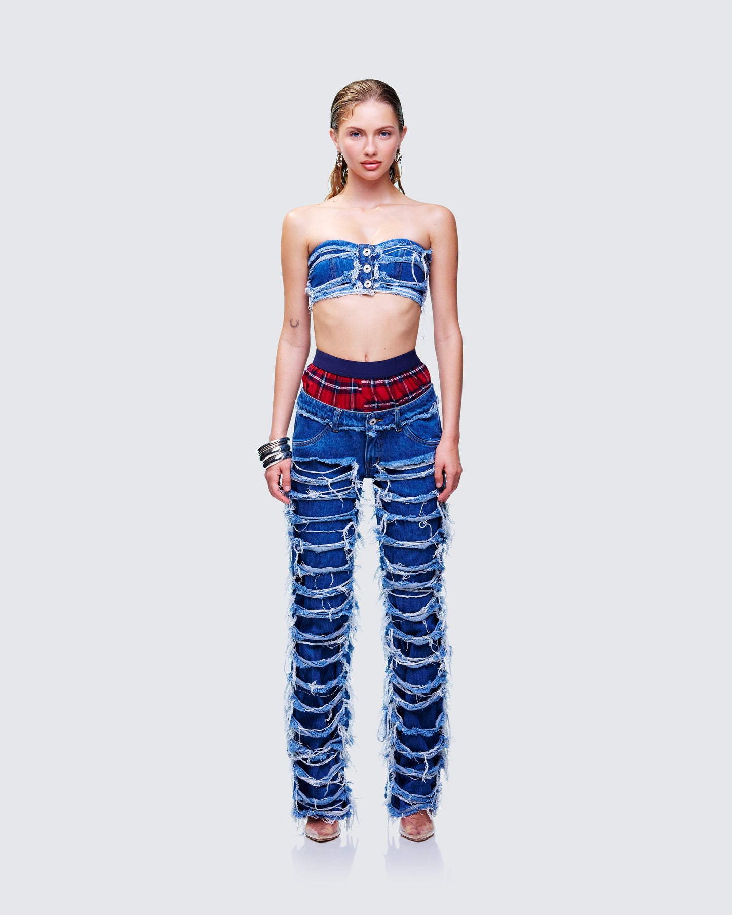 Katria Denim Set model front