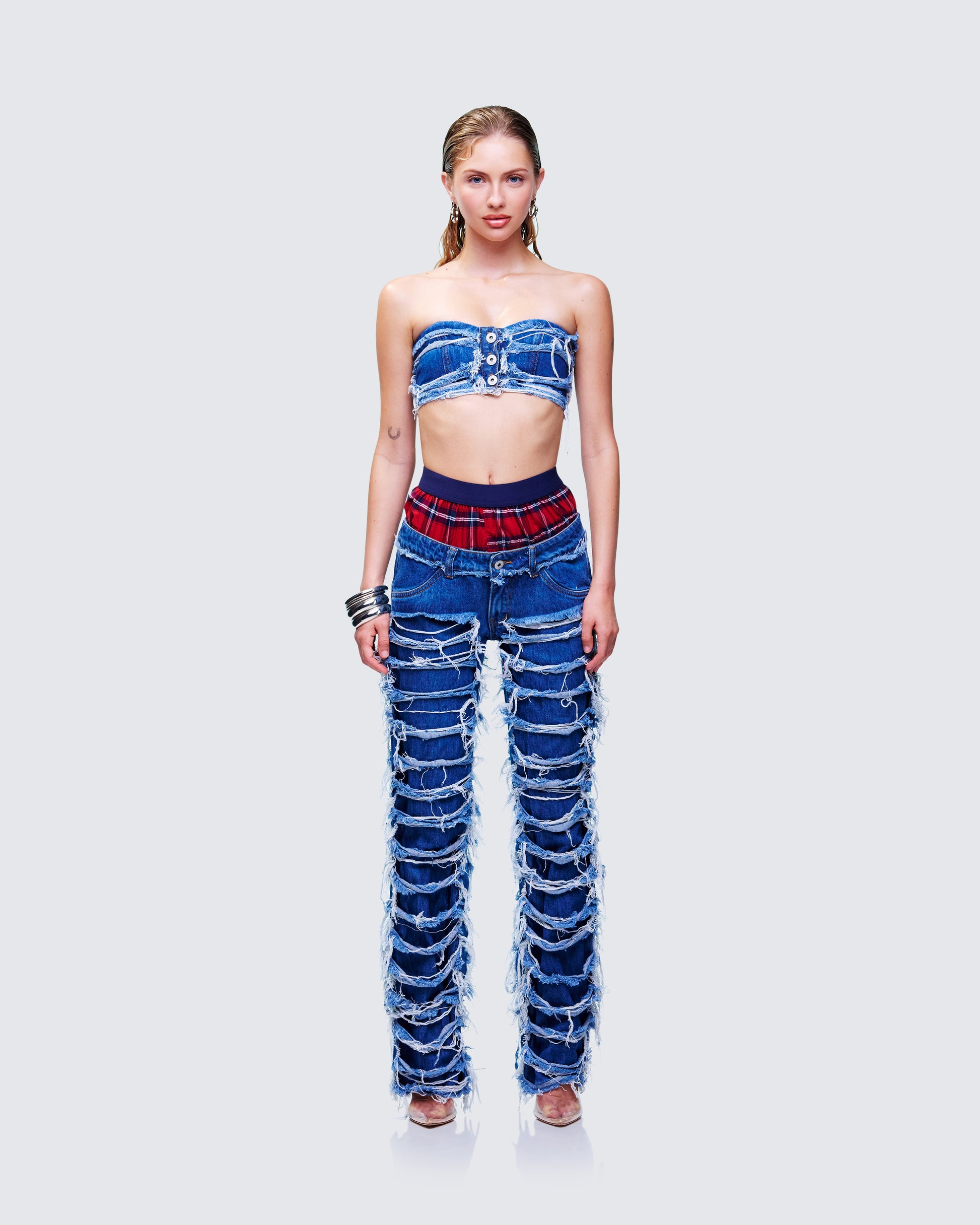 Katria Denim Set model front
