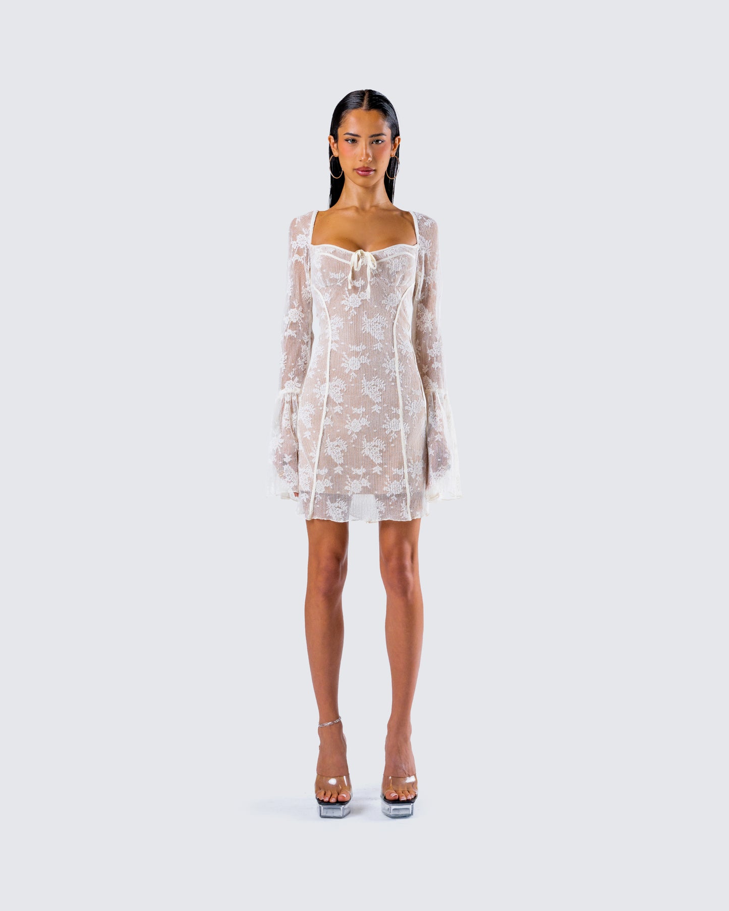 Kavita Ivory Lace Mini Dress