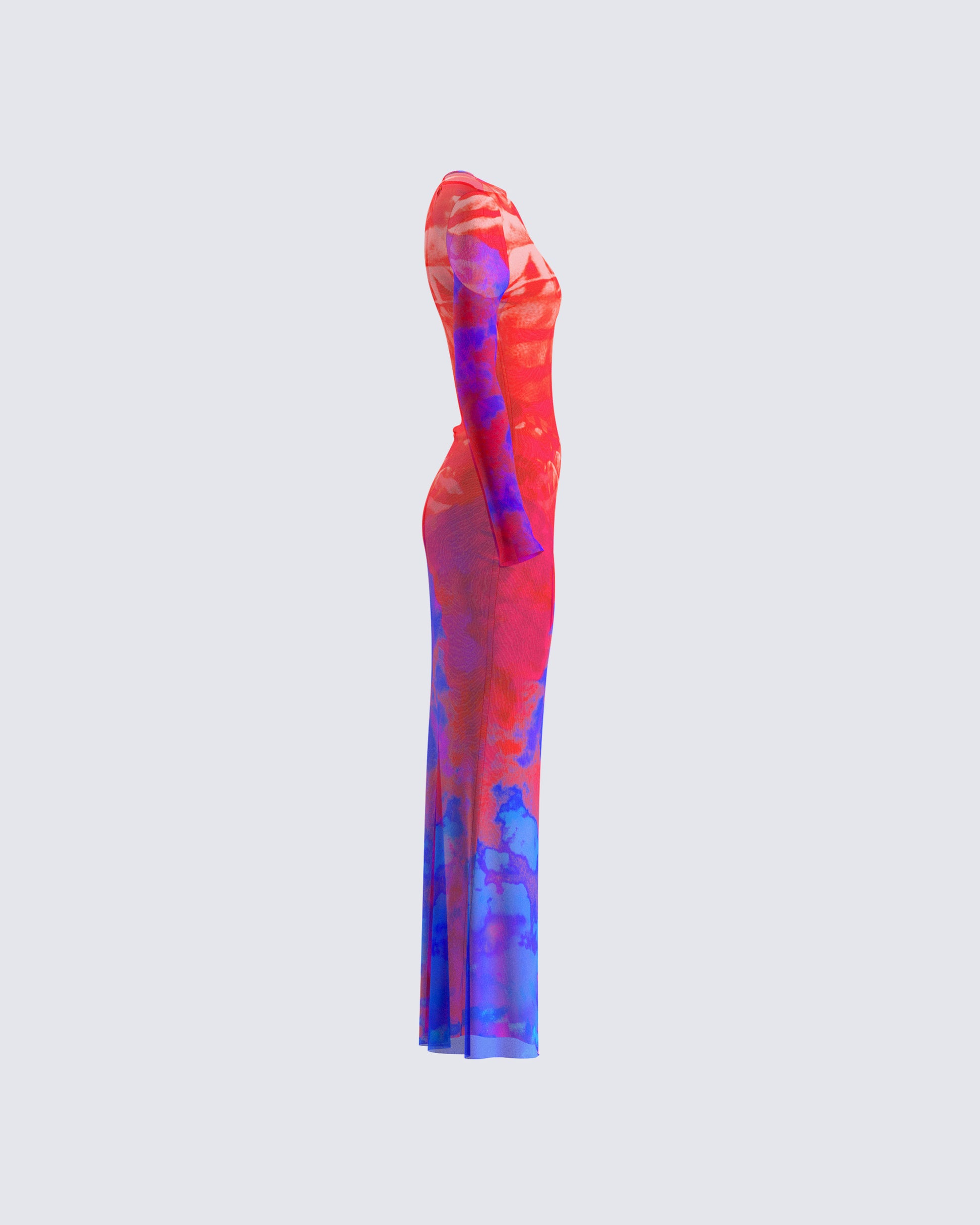 tie dye mesh maxi dress Color My World Tie-Dye Mesh Strapless Maxi Dress Pink & Blue & Green / M