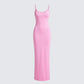 Kayla Pink Fitted Maxi Dress