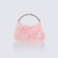 Keely Pink Feather Corsage Bag With Diamante Handle