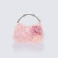 Keely Pink Feather Corsage Bag With Diamante Handle