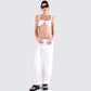 Keiko White Jersey Crop Top