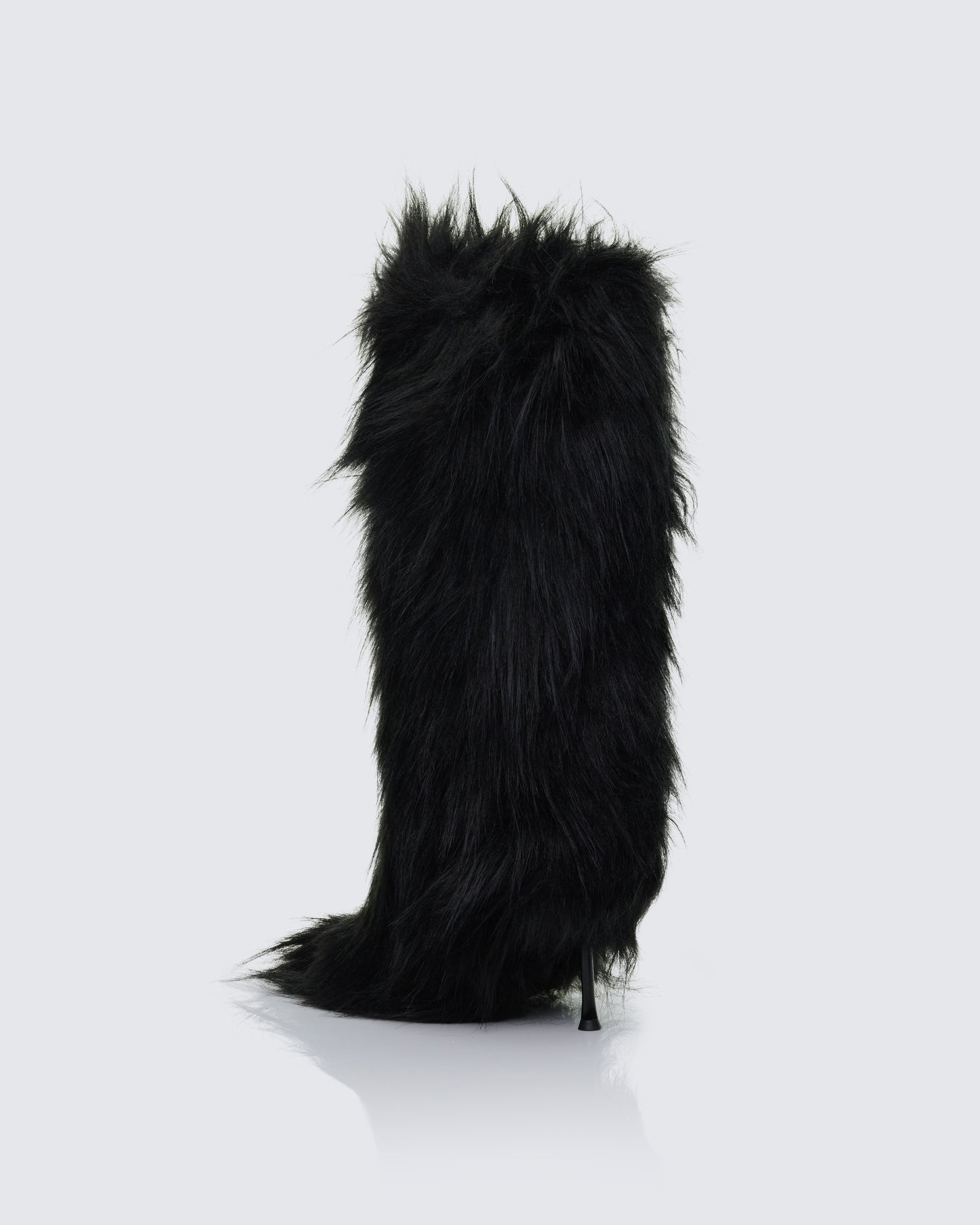 Kendall Black Fur XXL Yetti Heeled Boot