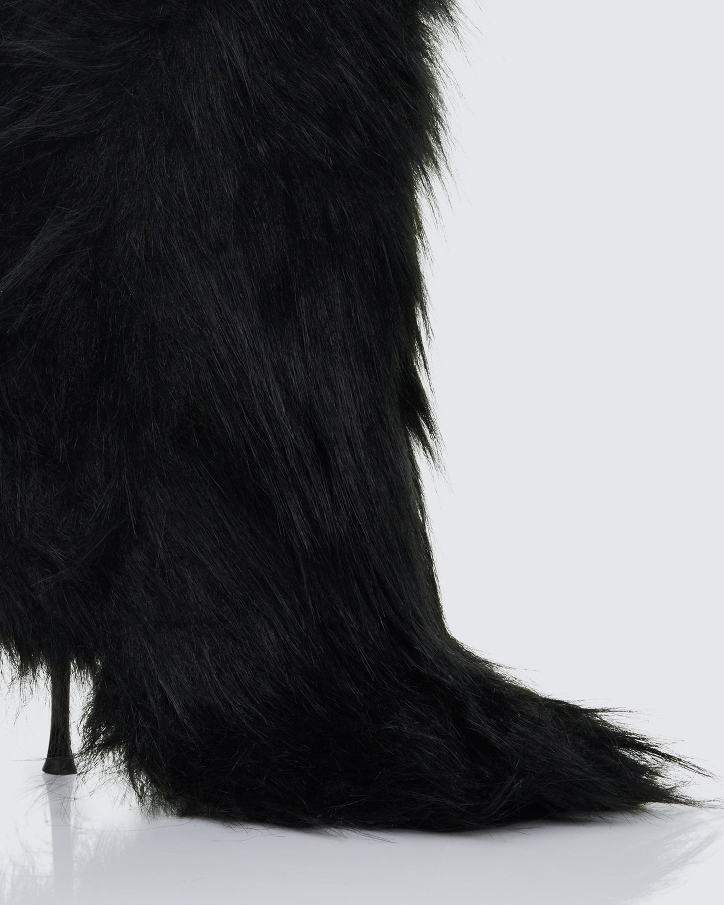 Kendall Black Fur XXL Yetti Heeled Boot