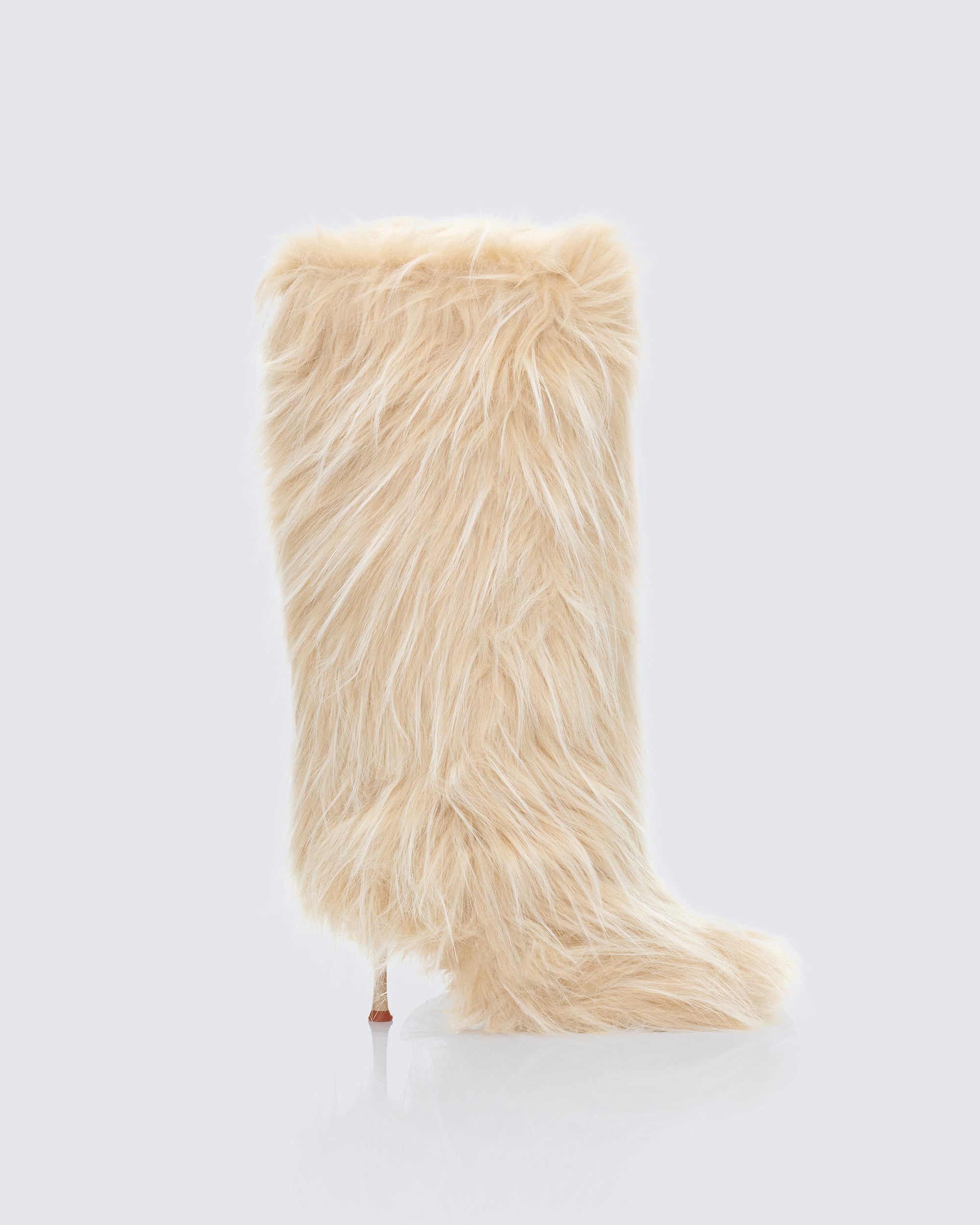 Gray Leather Knee High Boots Stiletto Heel Pointed Toe – FINESSE