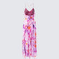 Robe maxi à volants floraux roses kenya rose