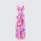 Robe maxi à volants floraux roses kenya rose
