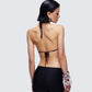 Kerensa Brown Mesh Halter Top