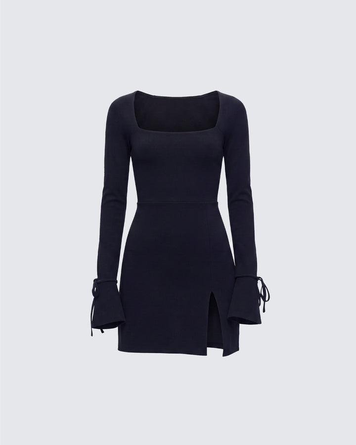 Kesia Black Mini Robe