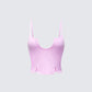 Keykie Pink Rib U Neck Crop Cami Top product front