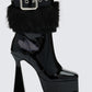 Kezia Black Fur Cuff Platform Boot