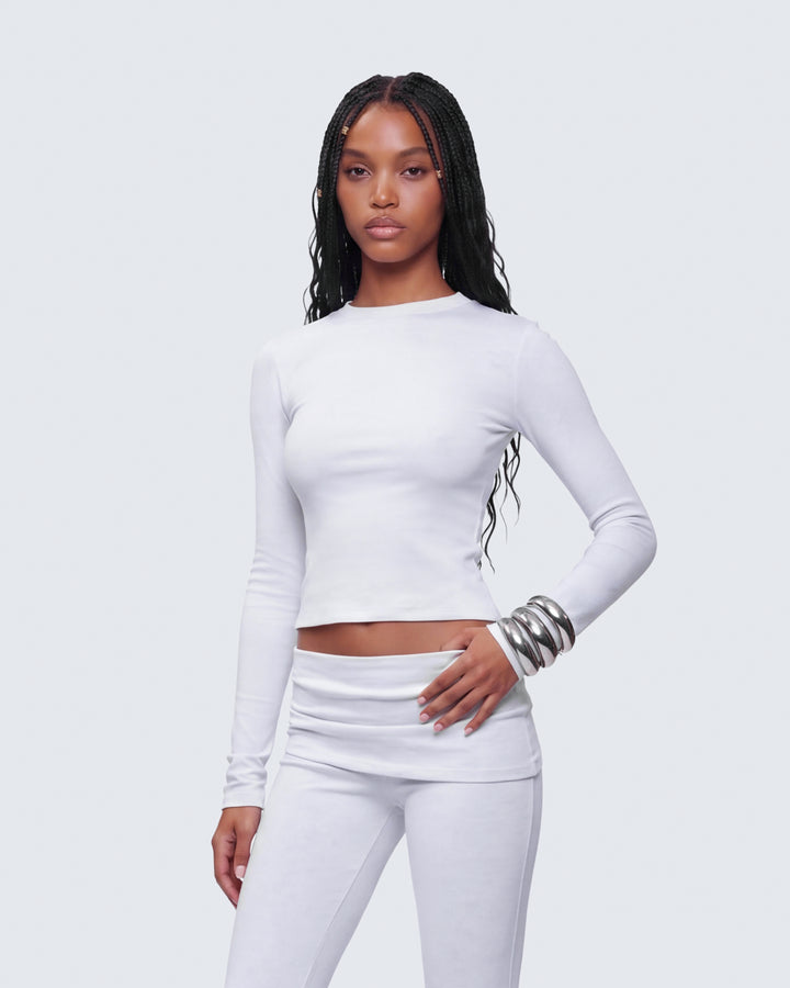 Kia Grey Marl Long Sleeve Top
