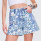 Kian Blue Denim Lace Overlay Shorts