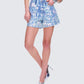 Kian Blue Denim Lace Overlay Shorts