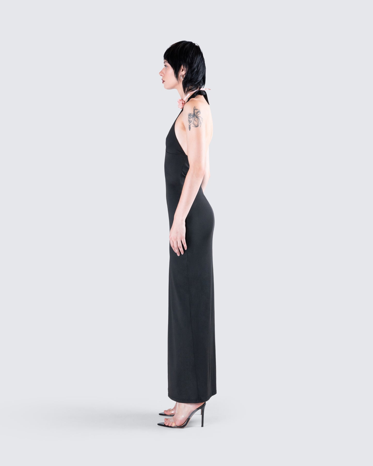 Kiari Black Halter Maxi Dress