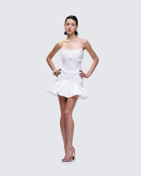 Kimi White Lace Corset Mini Dress